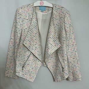 Cece By Cynthia Steffe Tweed Asymmetrical Jacket